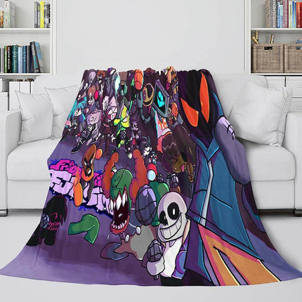 Friday Night Funkin Cosplay Flannel Blanket Warm Throw Bed Blankets