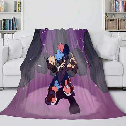 Friday Night Funkin Cosplay Flannel Blanket Warm Throw Bed Blankets
