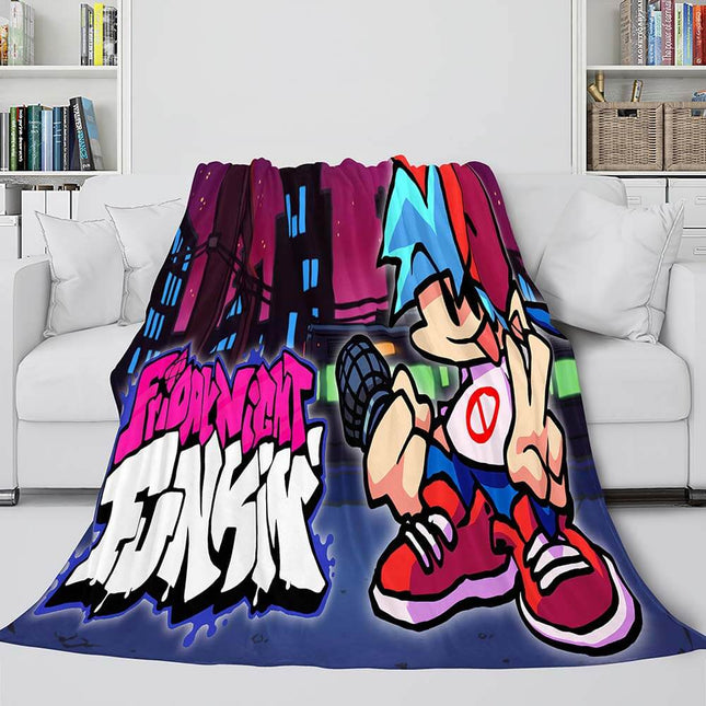 Friday Night Funkin Cosplay Flannel Blanket Warm Throw Bed Blankets