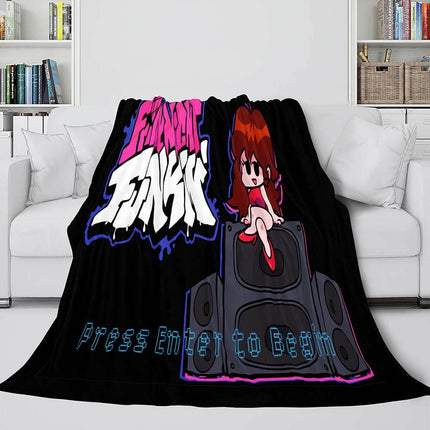 Friday Night Funkin Cosplay Flannel Blanket Warm Throw Bed Blankets