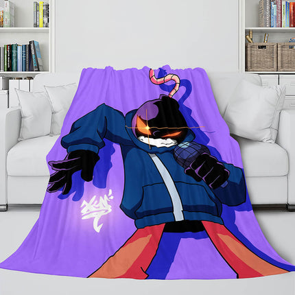 Friday Night Funkin FNF Whitty Flannel Fleece Throw Cosplay Blanket