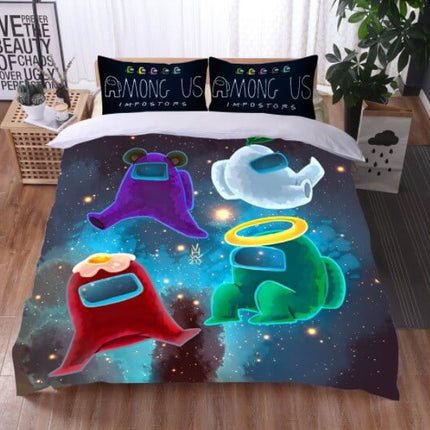 Game Among Us Cosplay Bedding Set Quilt Covers Without Filler