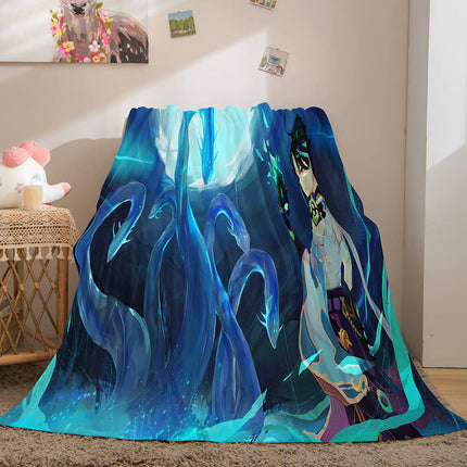 Game Genshin Impact Flannel Caroset Throw Cosplay Blanket