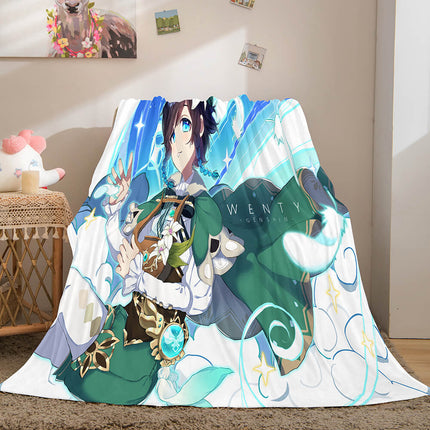 Game Genshin Impact Flannel Caroset Throw Cosplay Blanket