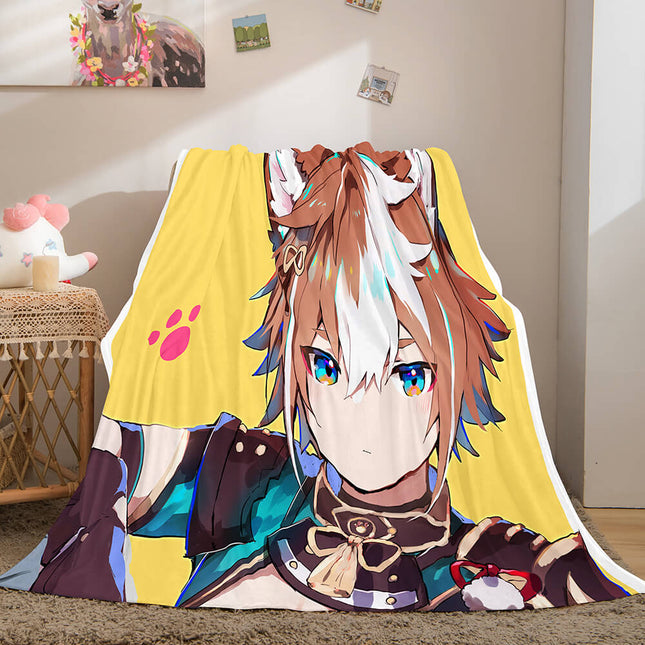 Game Genshin Impact Flannel Caroset Throw Cosplay Blanket