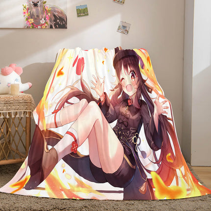 Game Genshin Impact Flannel Caroset Throw Cosplay Blanket