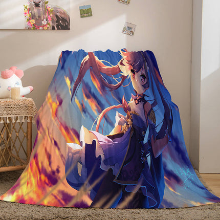 Game Genshin Impact Flannel Caroset Throw Cosplay Blanket