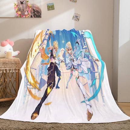 Game Genshin Impact Flannel Caroset Throw Cosplay Blanket
