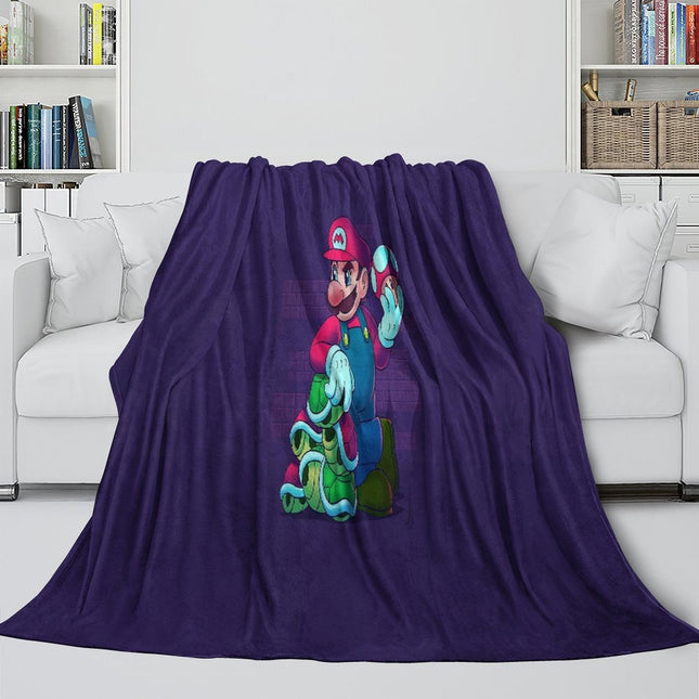 Game Super Mario Blanket Flannel Throw Kids Room Decoration