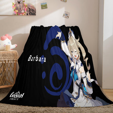 Genshin Impact Aether Lumine Flannel Caroset Throw Cosplay Blanket