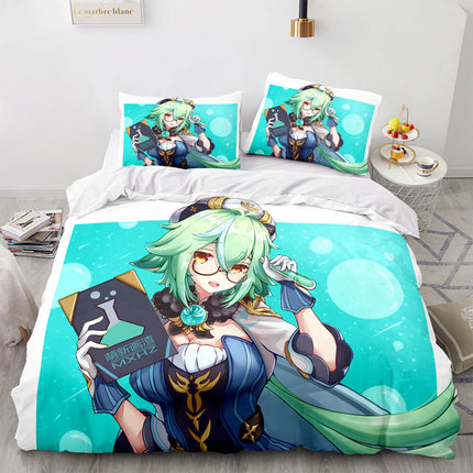 Genshin Impact Bedding Set Quilt Cover Without Filler