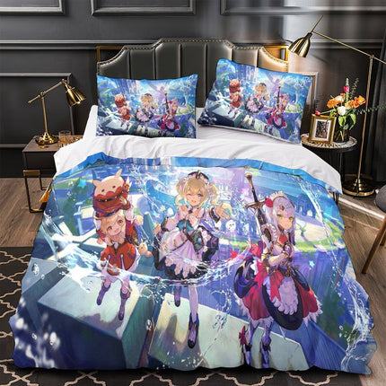 Genshin Impact Bedding Set Pattern Quilt Duvet Cover Without Filler