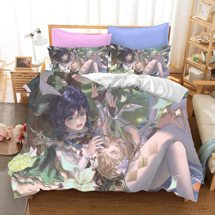 Genshin Impact Bedding Set Quilt Cover Without Filler