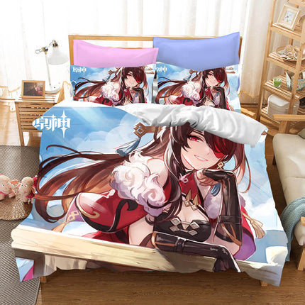 Genshin Impact Cosplay Bedding Set Quilt Covers Without Filler