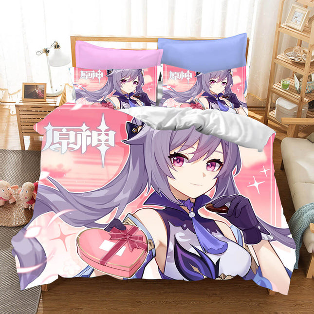 Genshin Impact Cosplay Bedding Set Quilt Covers Without Filler
