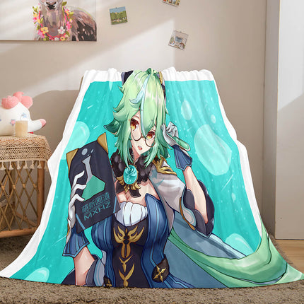 Genshin Impact Flannel Caroset Throw Cosplay Blanket