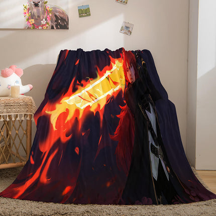 Genshin Impact Flannel Caroset Throw Cosplay Blanket