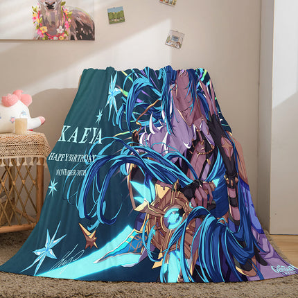 Genshin Impact Flannel Caroset Throw Cosplay Blanket