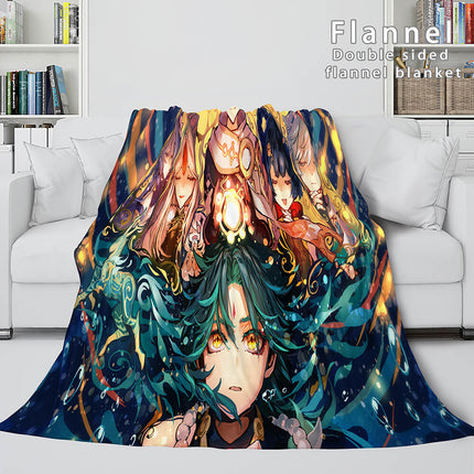 Genshin Impact Flannel Caroset Throw Cosplay Blanket
