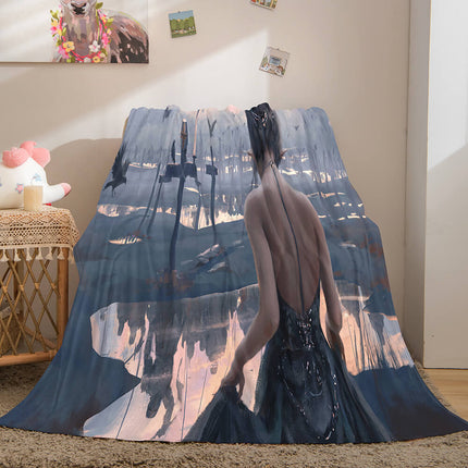 Game Ghost Blade Cosplay Flannel Fleece Blanket