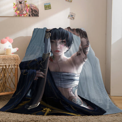 Game Ghost Blade Cosplay Flannel Fleece Blanket