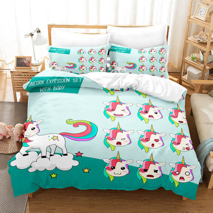 Girls Unicorn Bedding Sets Cosplay Quilt Covers Room Decoration