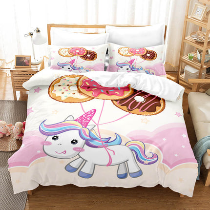 Girls Unicorn Bedding Sets Cosplay Quilt Covers Room Decoration