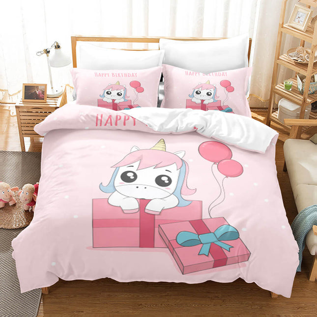 Girls Unicorn Bedding Sets Cosplay Quilt Covers Room Decoration