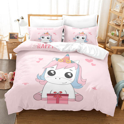 Girls Unicorn Bedding Sets Cosplay Quilt Covers Room Decoration