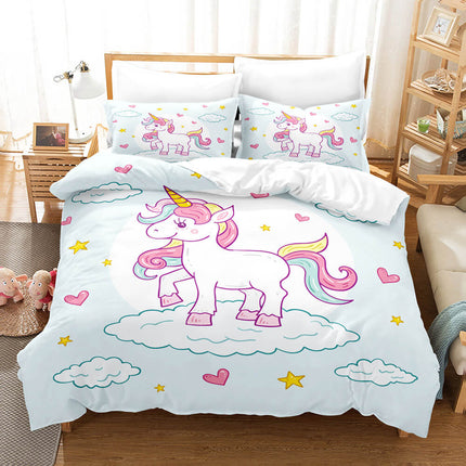 Girls Unicorn Bedding Sets Cosplay Quilt Covers Room Decoration