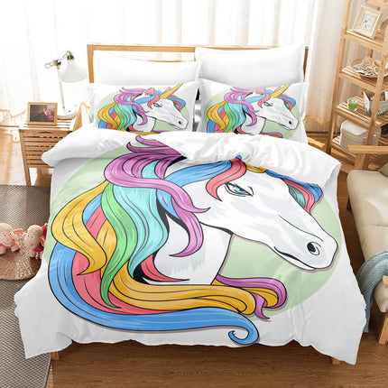 Girls Unicorn Bedding Sets Cosplay Quilt Covers Room Decoration