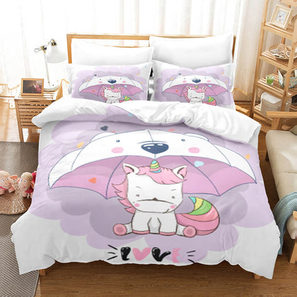 Girls Unicorn Bedding Sets Cosplay Quilt Covers Room Decoration