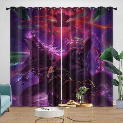Godzilla X Kong The New Empire Curtains Blackout Window Drapes