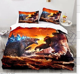 Godzilla vs Kong Cosplay Bedding Set Quilt Cover Without Filler
