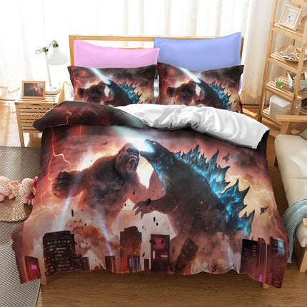 Godzilla vs Kong Cosplay Bedding Set Quilt Cover Without Filler