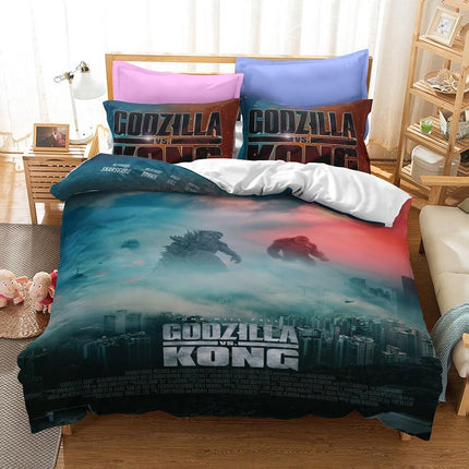 Godzilla vs Kong Cosplay Bedding Set Quilt Cover Without Filler