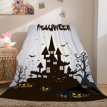Halloween Castle Flannel Fleece Throw Cosplay Blanket
