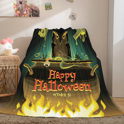 Halloween Castle Flannel Fleece Throw Cosplay Blanket