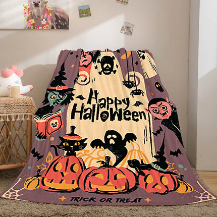 Halloween Castle Flannel Fleece Throw Cosplay Blanket