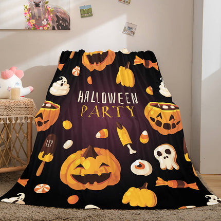 Halloween Castle Flannel Fleece Throw Cosplay Blanket