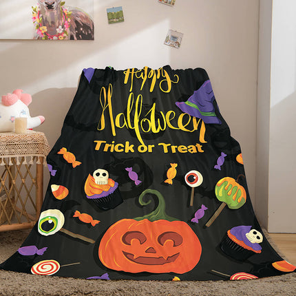Halloween Castle Flannel Fleece Throw Cosplay Blanket