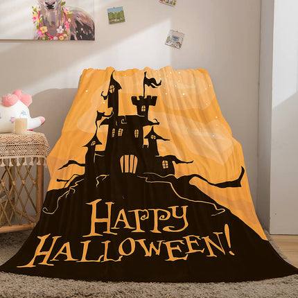 Halloween Castle Flannel Fleece Throw Cosplay Blanket