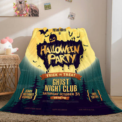 Halloween Castle Flannel Fleece Throw Cosplay Blanket