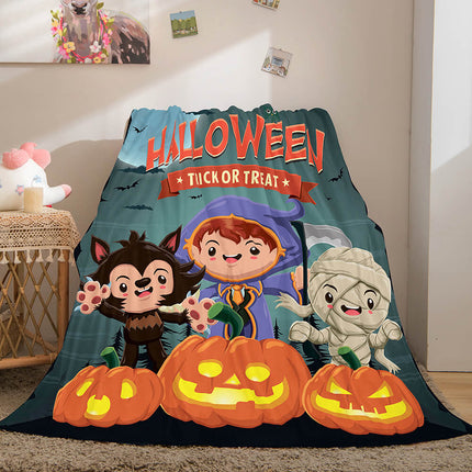 Halloween Castle Flannel Fleece Throw Cosplay Blanket
