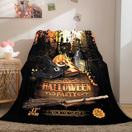 Halloween Castle Flannel Fleece Throw Cosplay Blanket