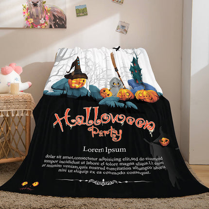 Halloween Castle Flannel Fleece Throw Cosplay Blanket