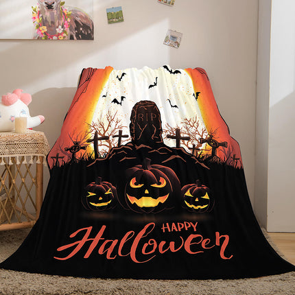 Halloween Castle Flannel Fleece Throw Cosplay Blanket