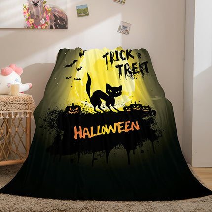 Halloween Castle Flannel Fleece Throw Cosplay Blanket