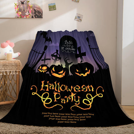 Halloween Castle Flannel Fleece Throw Cosplay Blanket