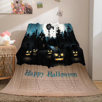 Halloween Castle Flannel Fleece Throw Cosplay Blanket